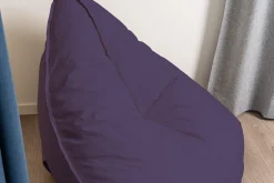 Oval sækkestol stof lilla
