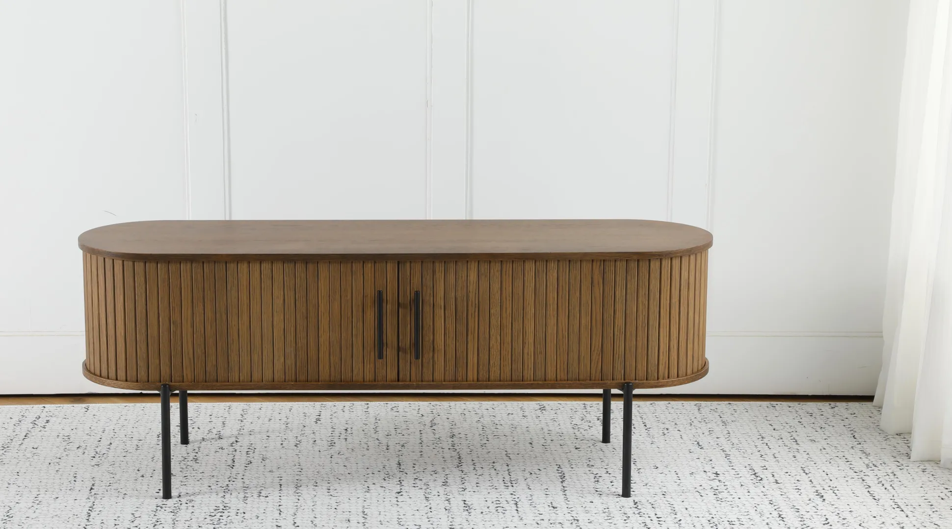 Palma jalousiskab 138x40x53,5cm eg smoked/sort
