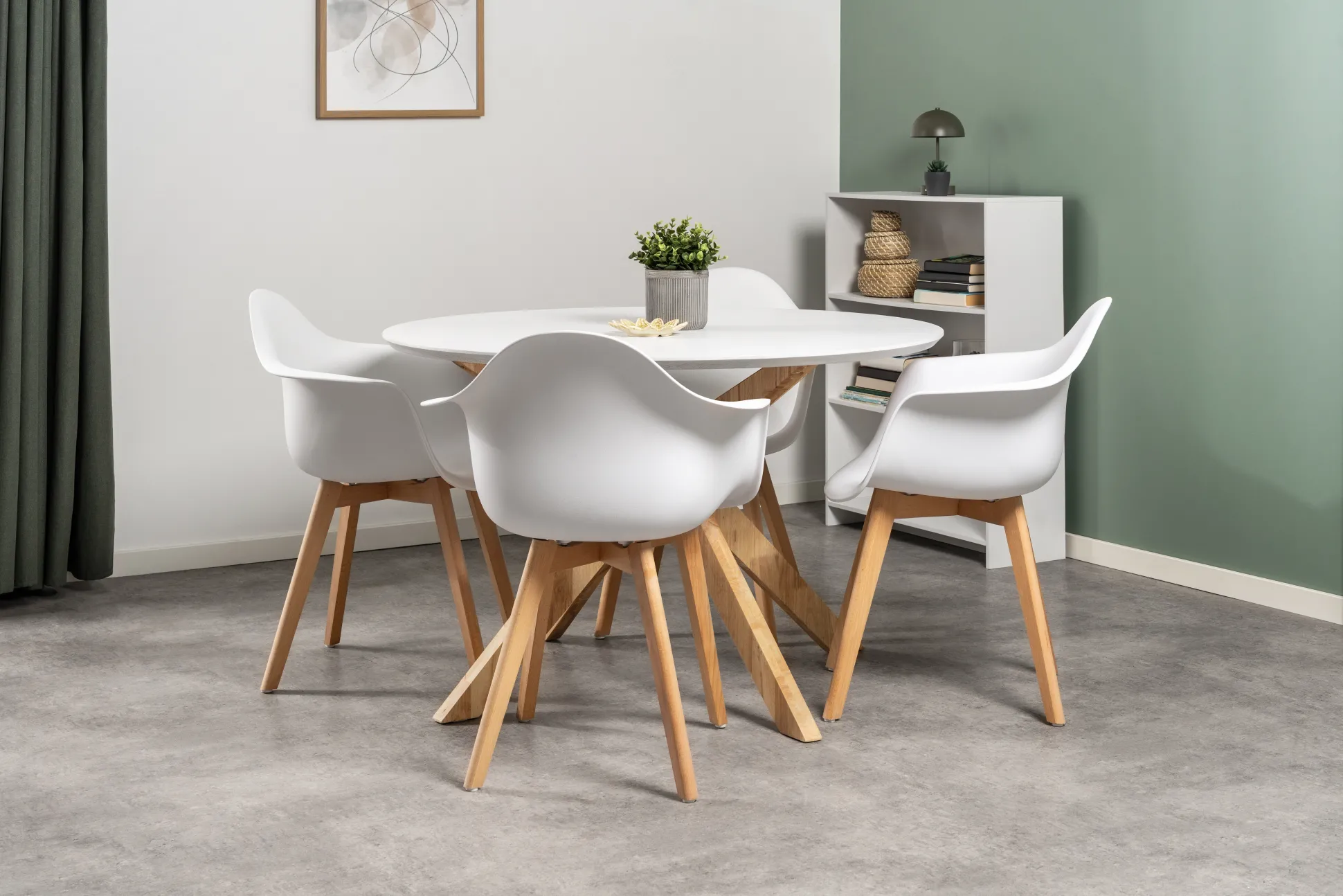 Palmi 120x120x75cm eg hvid/natur
