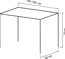 Pisa 185x90x75cm eg smoked/sort
