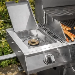 Premium gasgrill med 4 brændere og sideblus