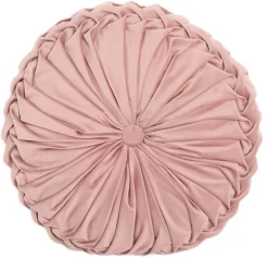 Pude rund velour rosa