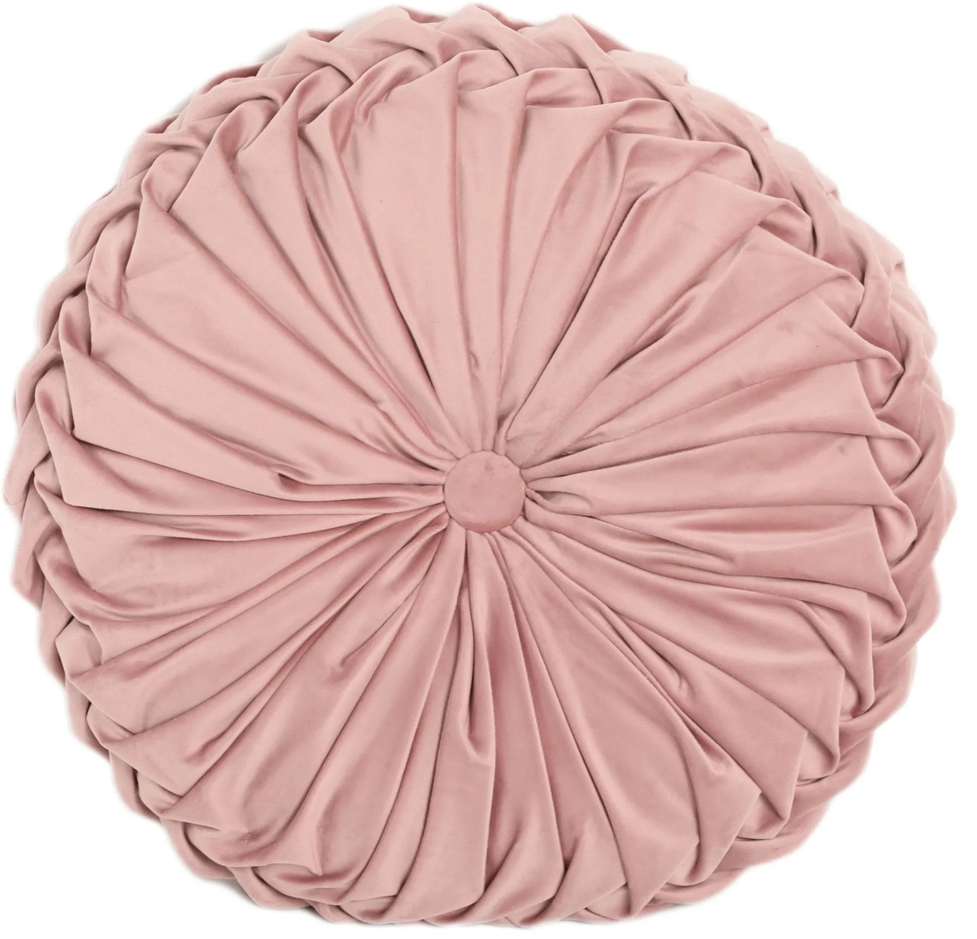 Pude rund velour rosa