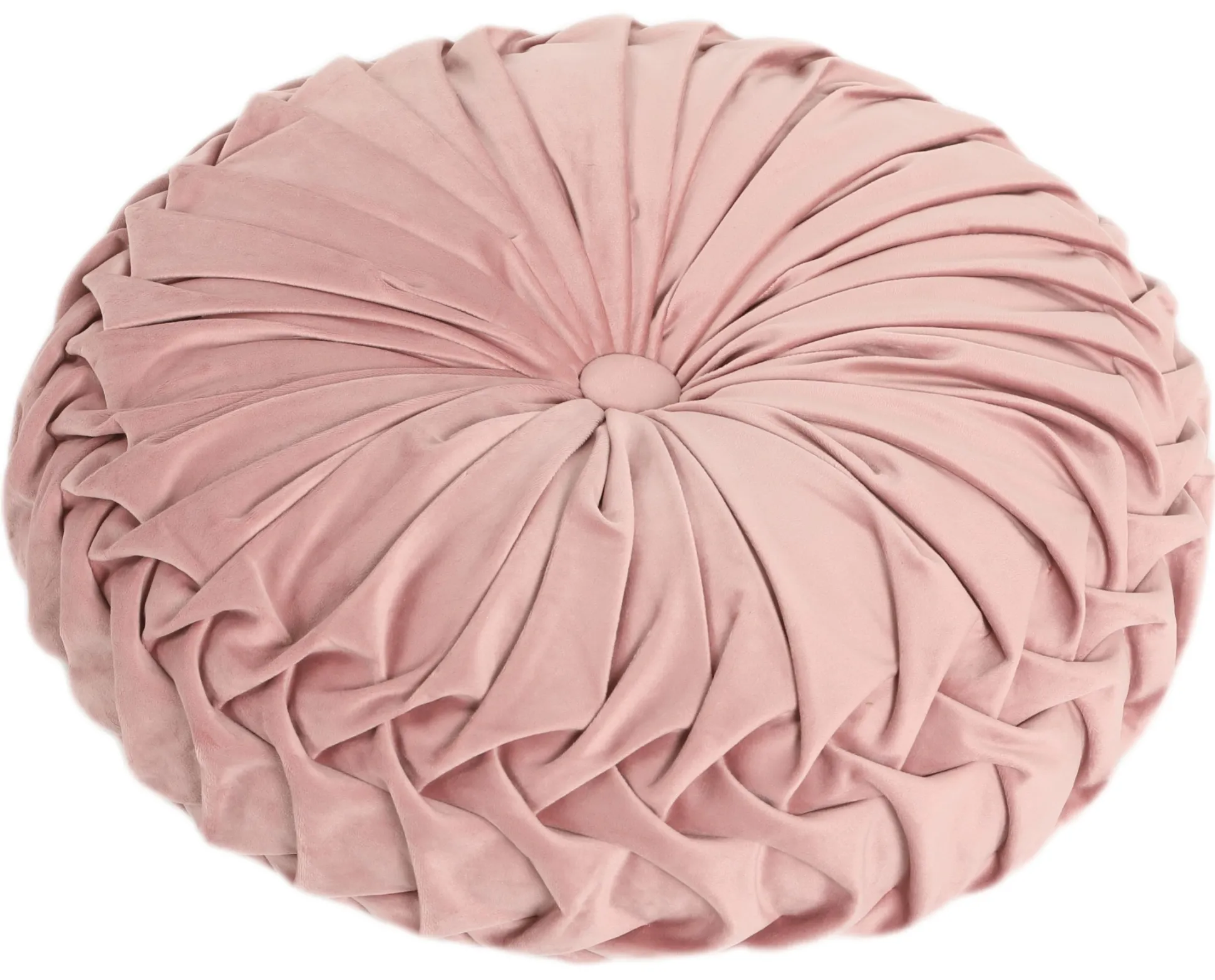 Pude rund velour rosa