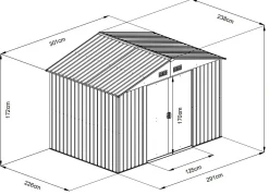 Redskabsskur stål antracit 7.2m2