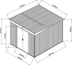 Redskabsskur stål antracit 6.6m2