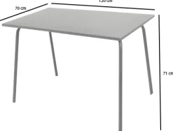 Rektangulært bord metal mørkegrå 120x70x71cm