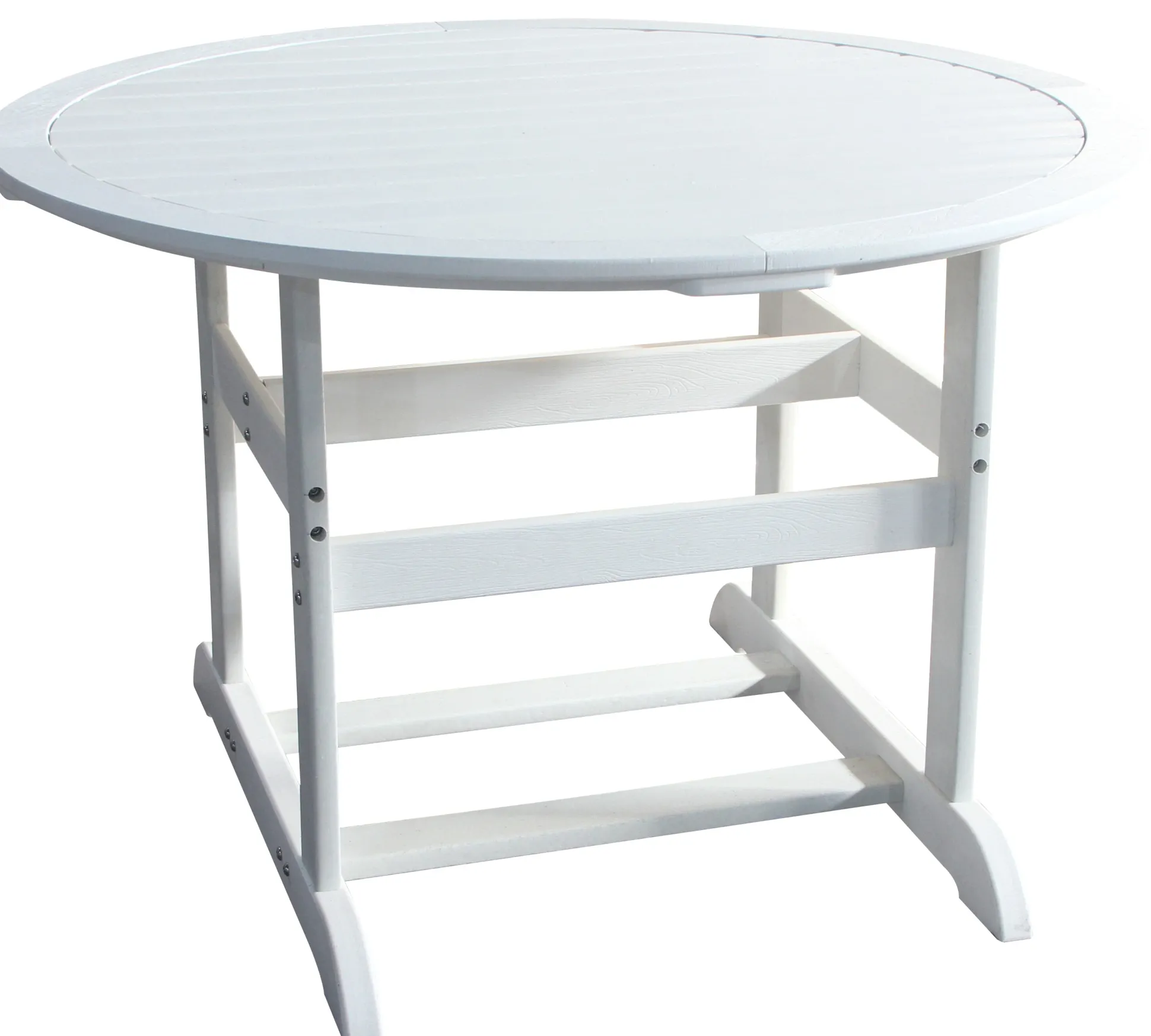 Rundt havebord komposit hvid