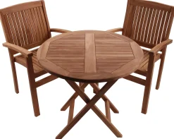 Rundt havebord teaktræ ø80cm