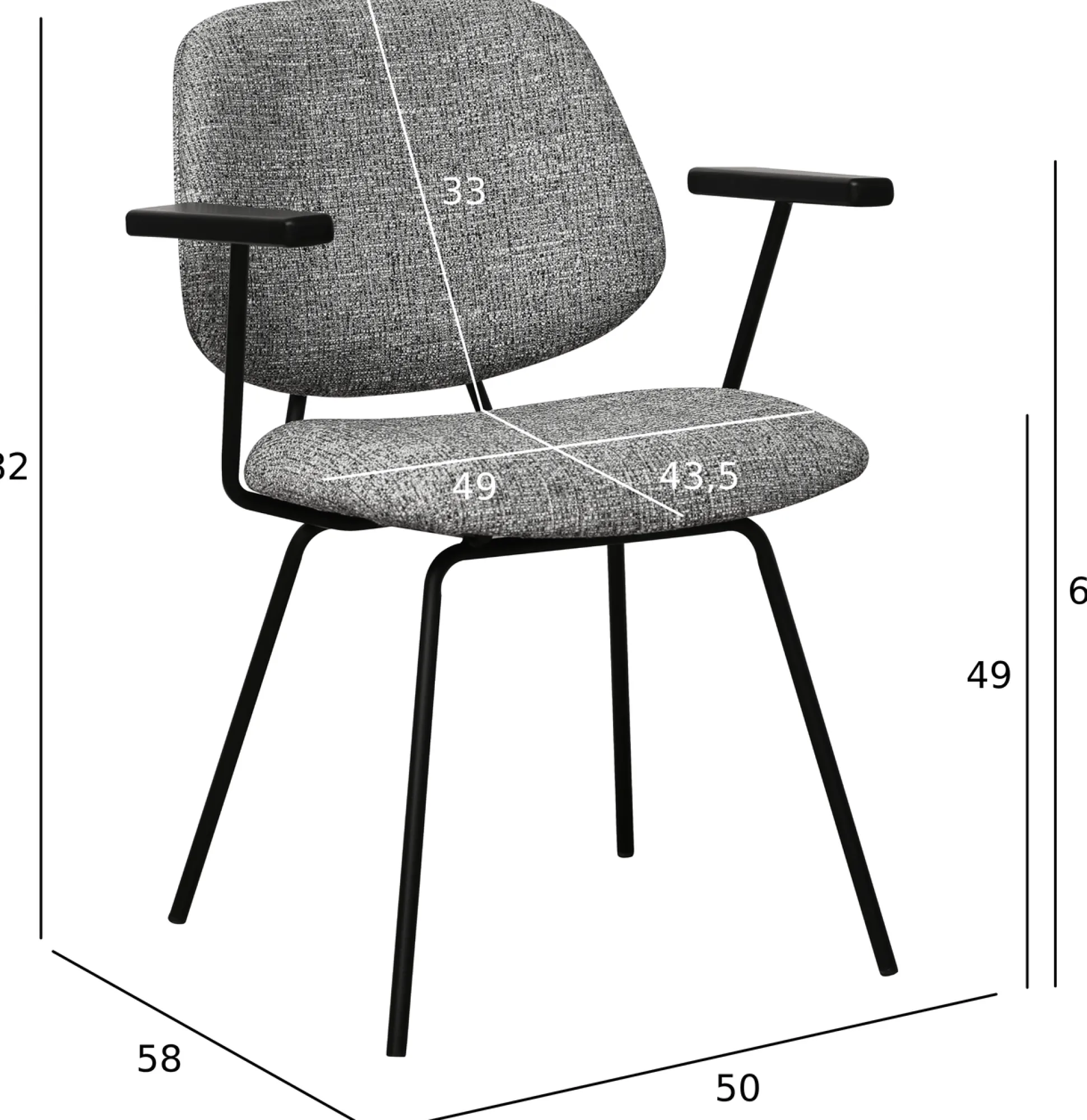 Sofia med armlæn grå