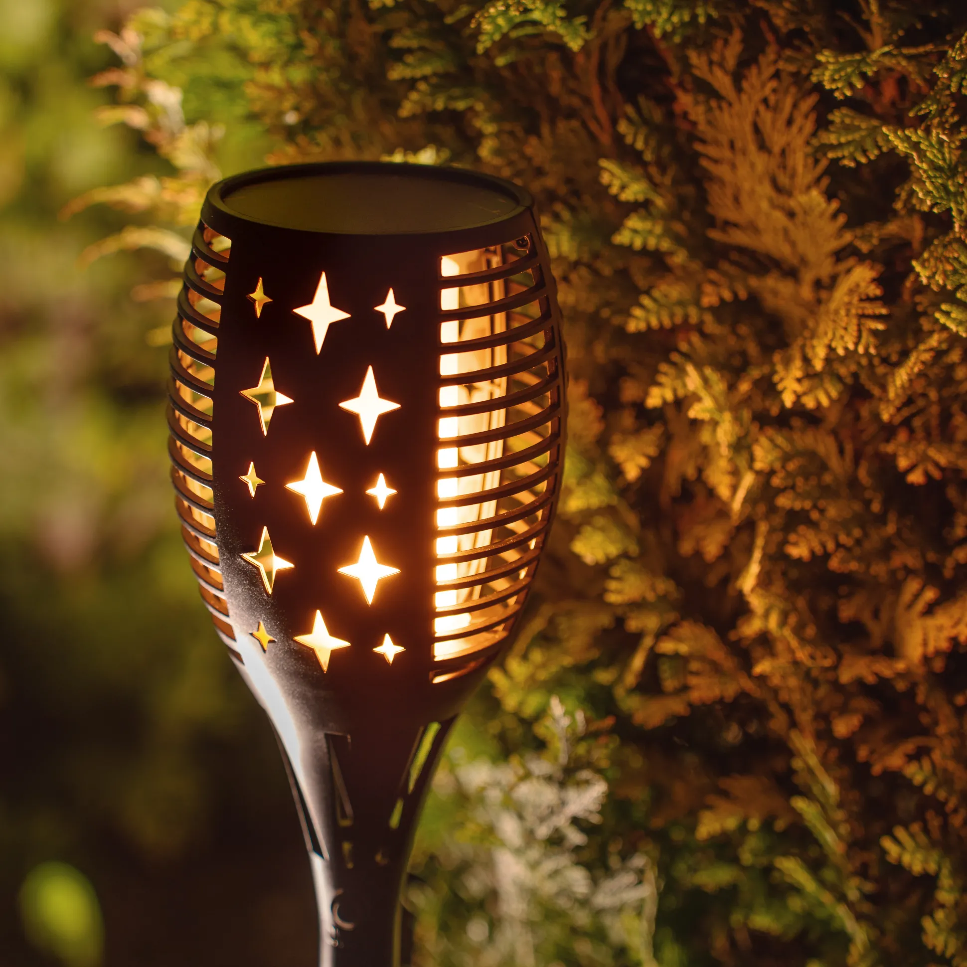 Solcellelampe flamme 96 LED lys