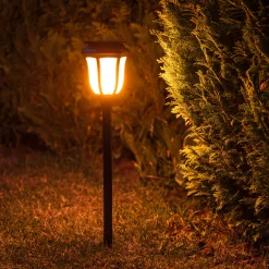 Solcellelampe LED lys med flammeeffekt