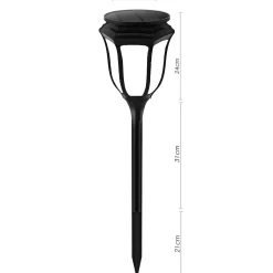 Solcellelampe LED lys med flammeeffekt