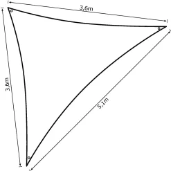Solsejl creme LUX 3,6x3,6x5,1m