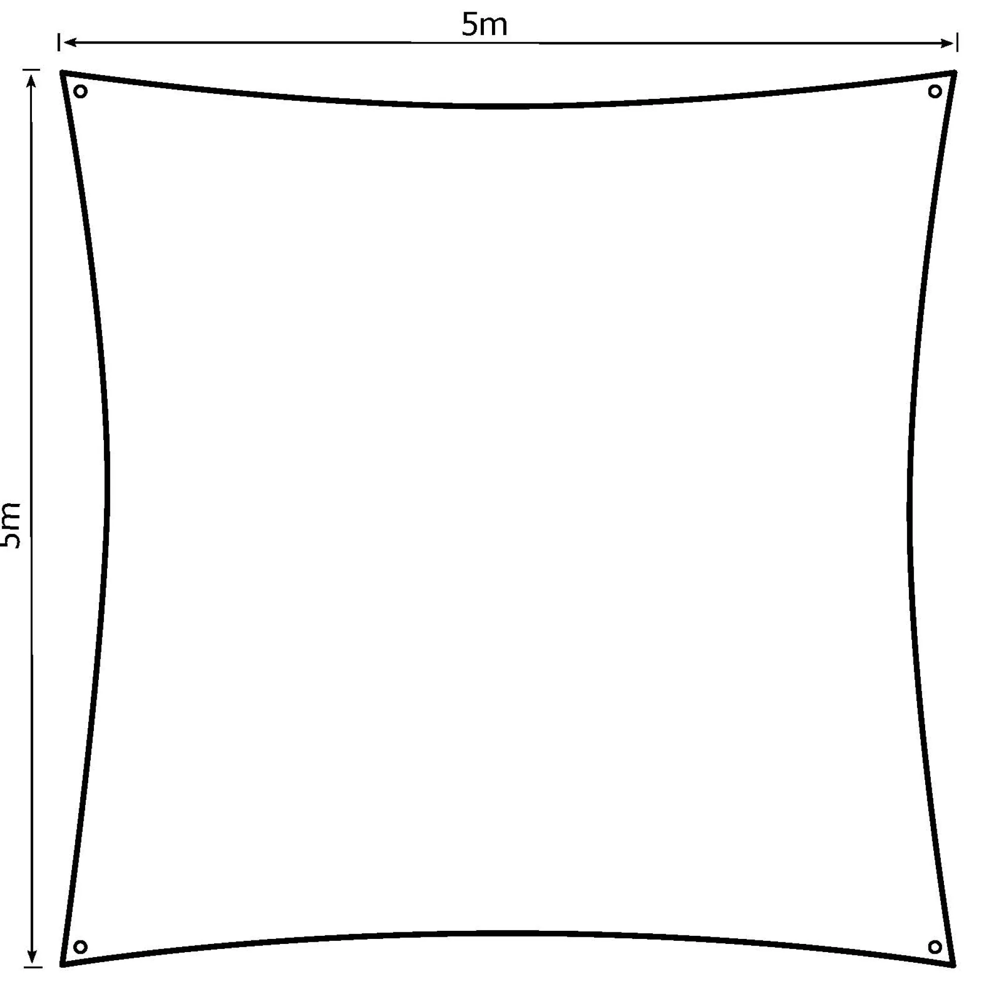 Solsejl creme PRO 5x5m