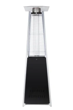Terrassevarmer med flamme 180cm sort