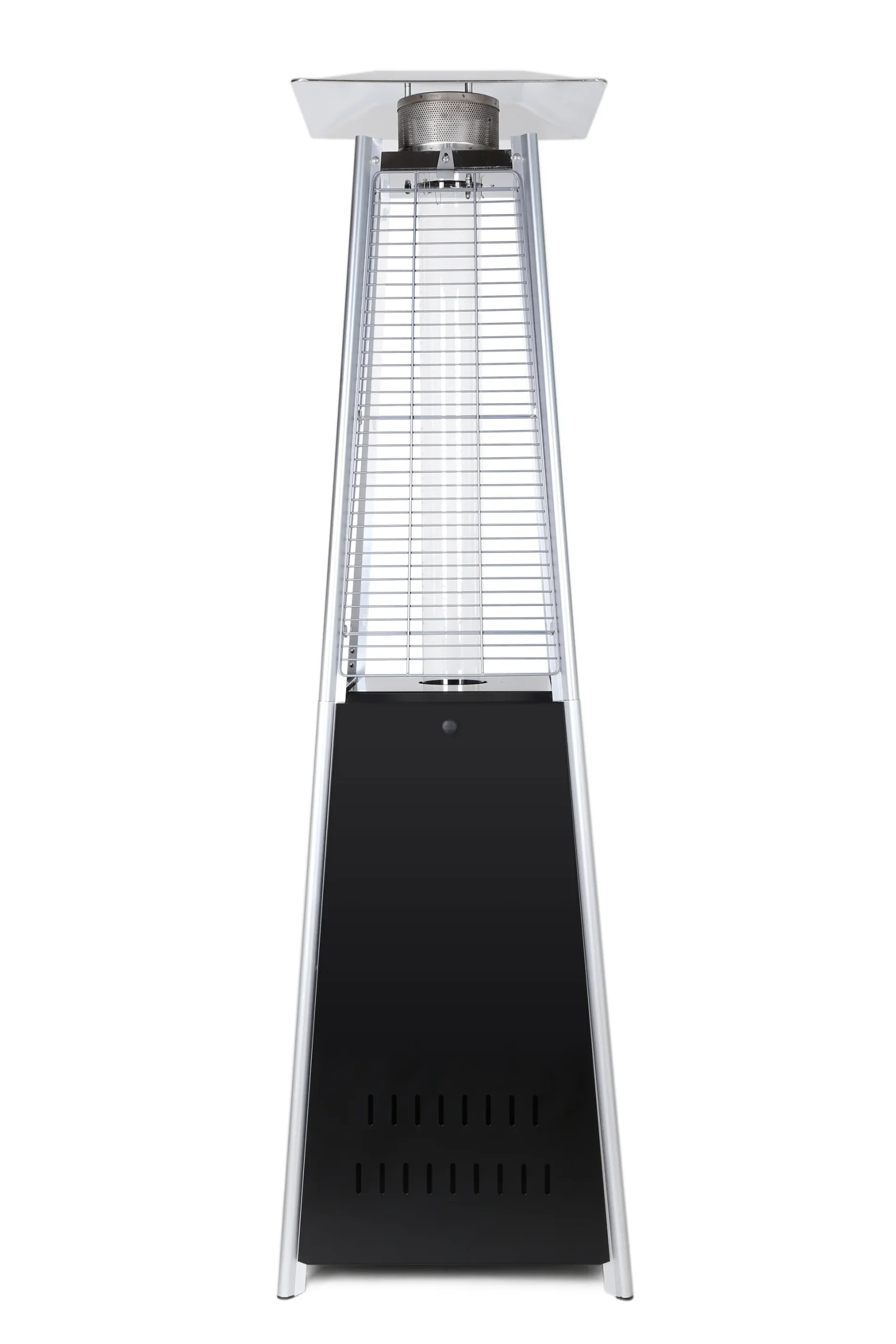 Terrassevarmer med flamme 180cm sort