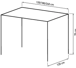 Torino 240x120x75cm eg smoked/smoked