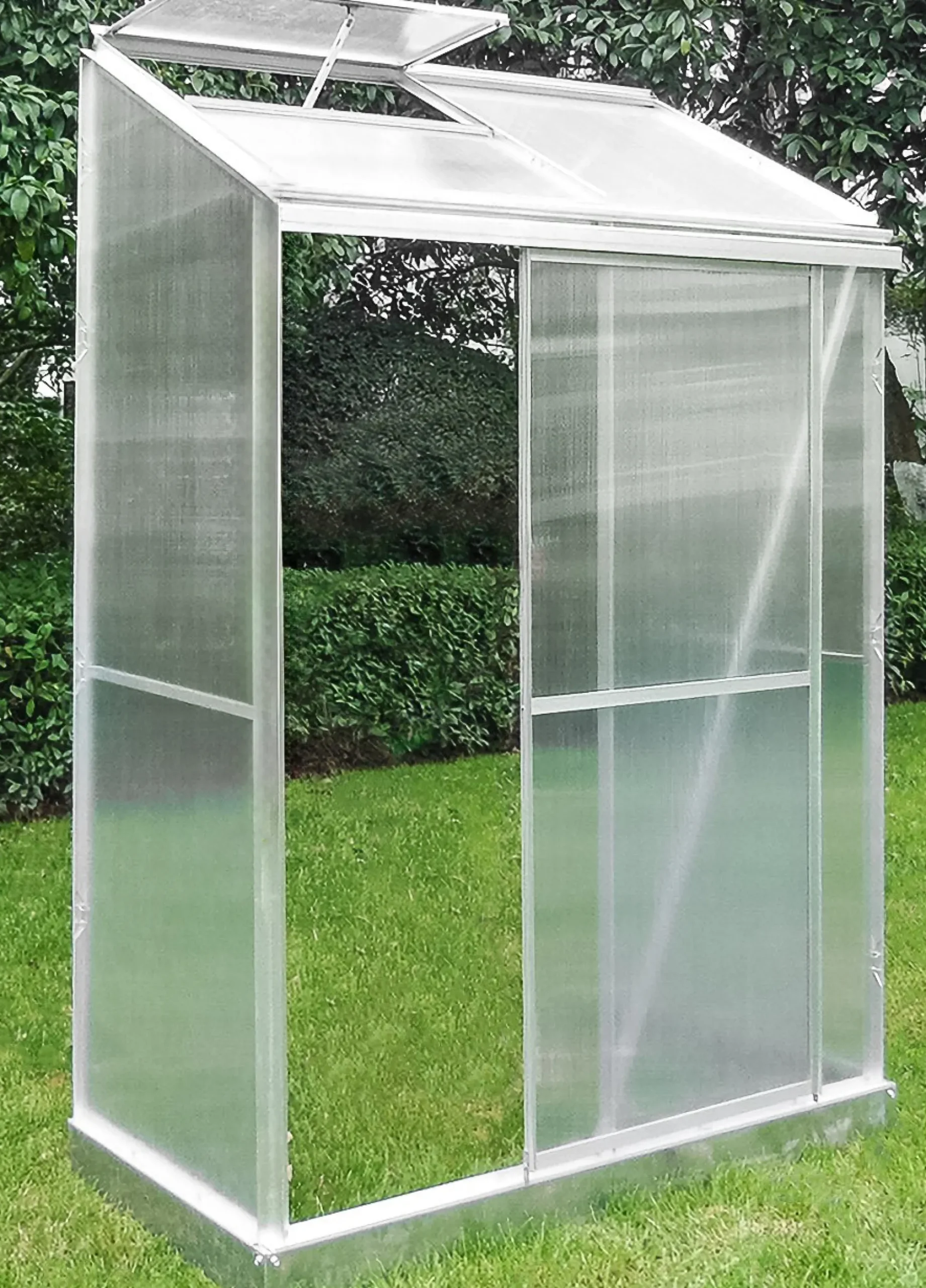 Vægdrivhus poly sølv 68x128x185cm