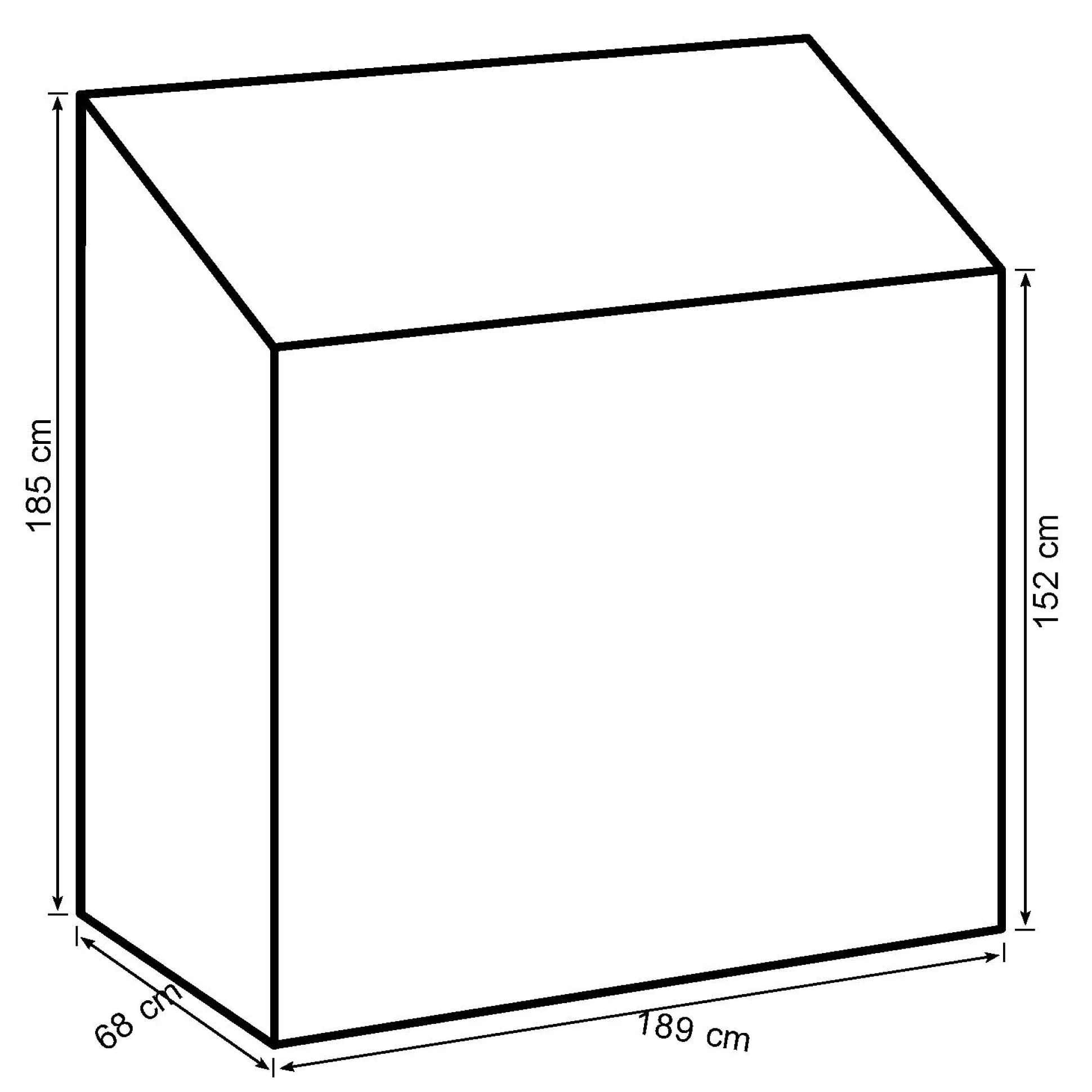 Vægdrivhus poly sort 68x189x185cm