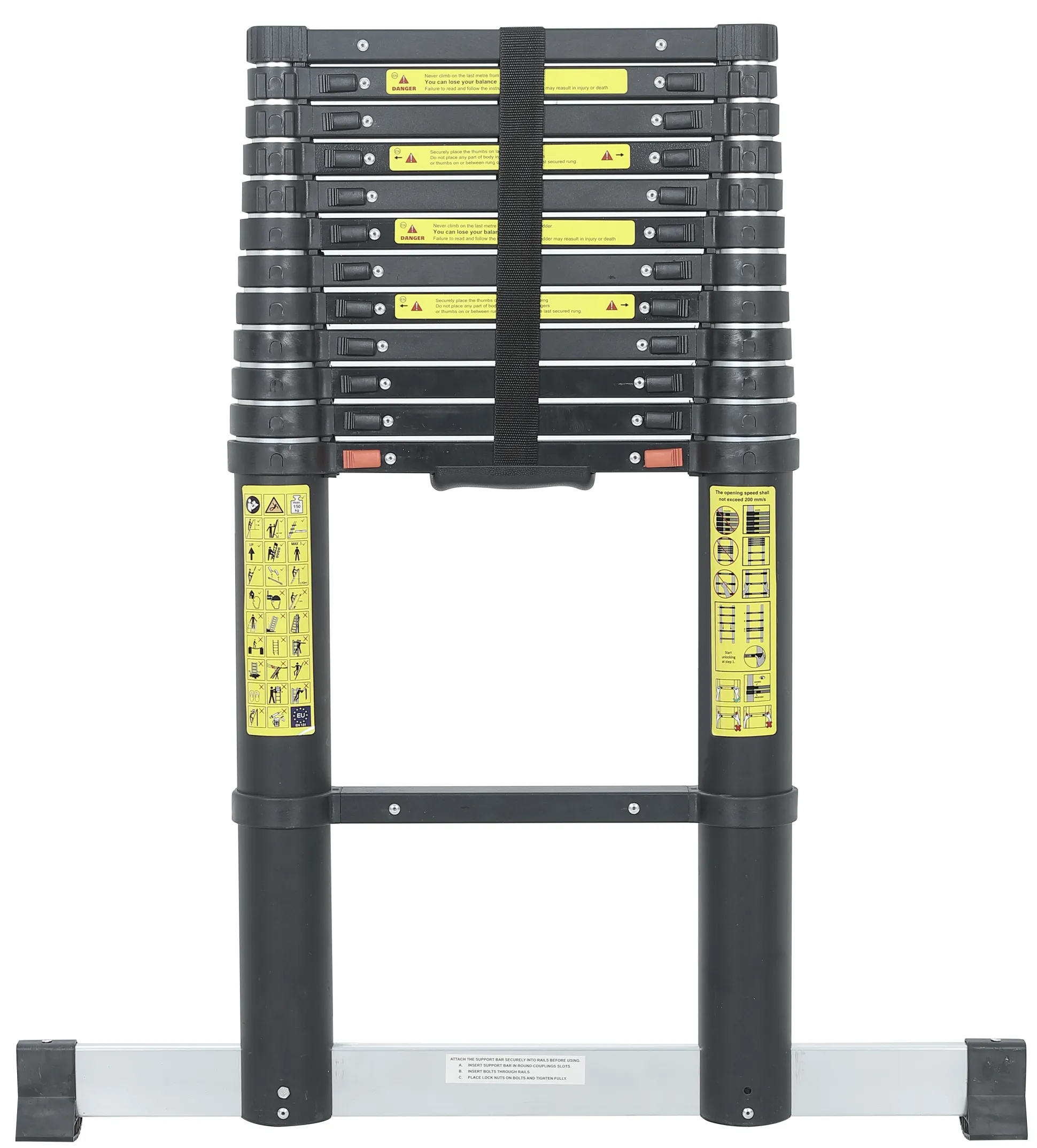 Workmann PRO teleskopstige 3,8m sort