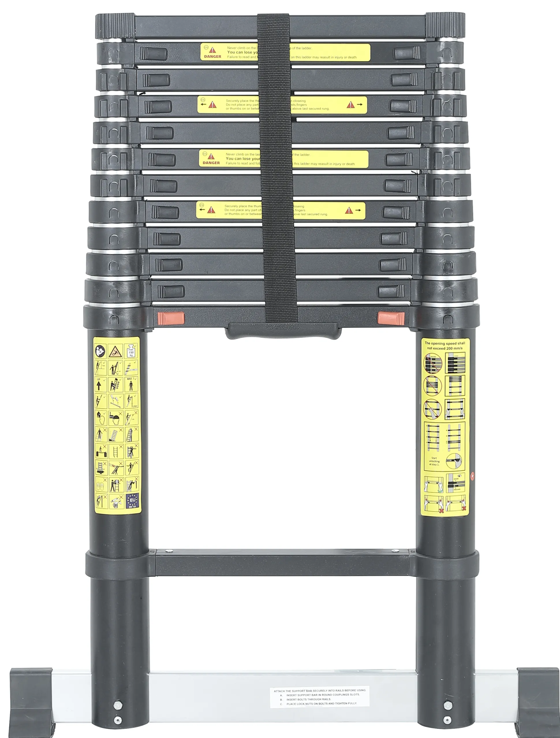 Workmann teleskopstige 3,8m sort